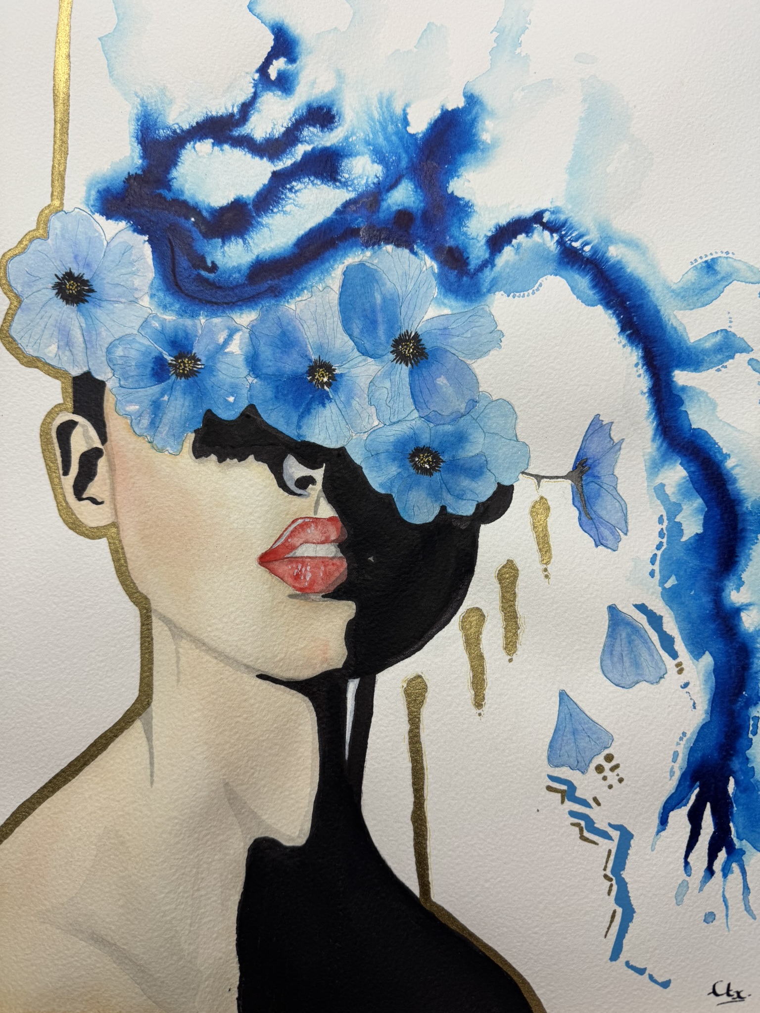 L'ombre des fleurs bleues